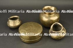 Lot de 2 pots Lota, un pot Kalash et 2 plats thali formant gamelle de l'armée des Indes — photo 2