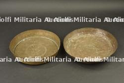 Lot de 2 plats thali de l'armée des Indes avec nom et matricule — photo 1