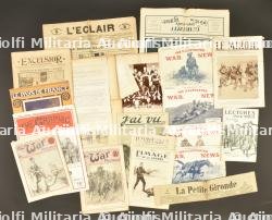 Fort lot de publications françaises et britanniques, presque toutes relatives à l'armée des Indes et le secteur de la Lys