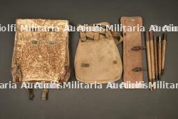 Lot d'equipement allemand ww1 Tornister, piquets de tente et sac à pain