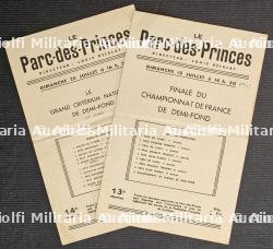DEUX RARES PROGRAMMES DE COMPETITIONS CYCLISTES AU PARC DES PRINCES