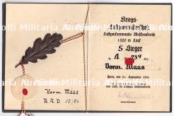 DIPLÔME DES SPORTS DU LUFTGAUKOMMANDO WESTFRANKREICH , R.A.D ,PARIS