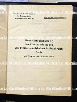ANNUAIRE DE L’ADMINISTRATION DE L’ÉTAT-MAJOR DE COMMANDEMENT MILITAIRE ALLEMAND DE L’HOTEL MAJESTIC , GESCHÄFTSEINLEITUNG DES KOMMANDOSTABES DES MILITÄRBEFEHLSHABERS IN FRANKREICH PARIS — miniature 2