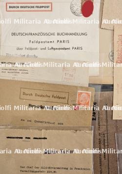 LOT D’ENVELOPPES DE FORMATS DIVERS À ENTÊTES OU À L’ADRESSE D’ADMINISTRATIONS ALLEMANDES À PARIS (X9) — miniature 4