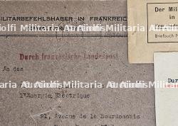 LOT D’ENVELOPPES DE FORMATS DIVERS À ENTÊTES OU À L’ADRESSE D’ADMINISTRATIONS ALLEMANDES À PARIS (X9) — miniature 6