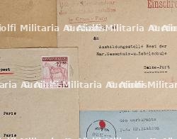 LOT D’ENVELOPPES DE FORMATS DIVERS À ENTÊTES OU À L’ADRESSE D’ADMINISTRATIONS ALLEMANDES À PARIS (X9) — photo 8