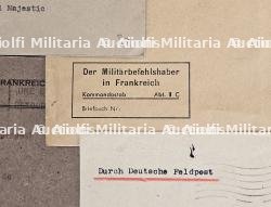 LOT D’ENVELOPPES DE FORMATS DIVERS À ENTÊTES OU À L’ADRESSE D’ADMINISTRATIONS ALLEMANDES À PARIS (X9) — photo 9