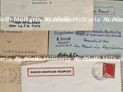 LOT D’ENVELOPPES DE FORMATS DIVERS À ENTÊTES OU À L’ADRESSE DE SERVICES ALLEMANDS OU FRANÇAIS À PARIS (X13) — photo 3