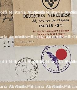 LOT D’ENVELOPPES DE FORMATS DIVERS À ENTÊTES OU À L’ADRESSE DE SERVICES ALLEMANDS OU FRANÇAIS À PARIS (X13) — photo 5