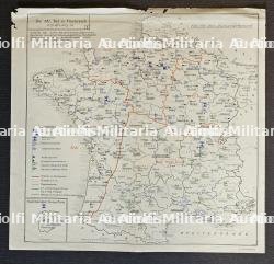EXCEPTIONNELLE CARTE DES KOMMANDANTURS ALLEMANDES EN FRANCE — photo 1