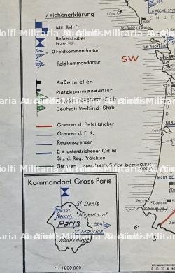 EXCEPTIONNELLE CARTE DES KOMMANDANTURS ALLEMANDES EN FRANCE — photo 6
