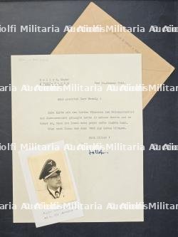 LETTRE + ENVELOPPE DU MAJOR GOLLOB À OBERLEHERE JOSEF WESELY + PHOTO. , PARIS, LE 30 JANVIER 1943 — photo 1