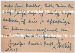 CARTE POSTALE DE DIETRICH VON CHOLTITZ À FRAU MÖLLER , BADEN-BADEN, 30-05-1949 — photo 2
