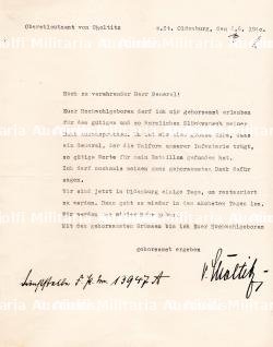 LETTRES DU GENERAL D’INFANTERIE FREIHERR VON LEDEBUR(1868-1951) ET DIETRICH VON CHOLTITZ(1894-1966), DERNIER KOMMANDANT DU GROSS-PARIS — photo 2
