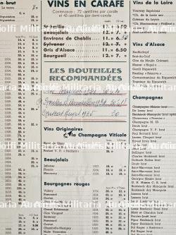 MENU DU RESTAURANT DE LA FONTAINE GAILLON ET LAISSEZ-PASSER , AUSWEIS DU CHEF CAVISTE DE L’ÉTABLISSEMENT — photo 3