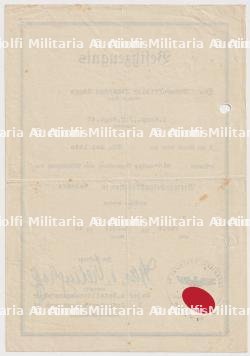 DIPLÔME DE L'INSIGNE DES BLESSES EN NOIR , VERWUNDETENABZEICHEN IN SCHWARZ , FREIHER VON VITINGHOFF , PARIS, 08-07-1940. — photo 2