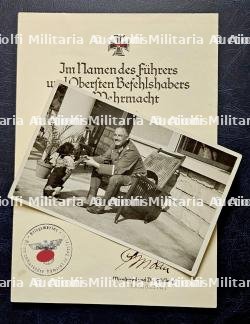 DIPLÔME DU RAPPEL 1939 DE LA CROIX DE FER 2.KLASSE 1914 , SPANGE ZUM EISERNENKREUZ 2. KLASSE , KARL-GEORG SCHUSTER , PARIS, 12-11-1940