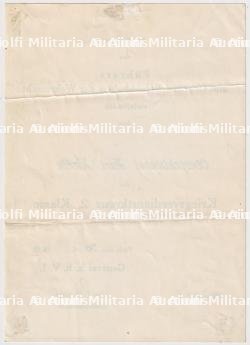 DIPLÔME DE LA CROIX DU MÉRITE DE GUERRE 2è CLASSE AVEC ÉPÉES , KRIEGSVERDIENSTKREUZ 2.KLASSE MIT SCHWERTEN , VON ROQUES , PARIS, 30-01-1941 — miniature 2