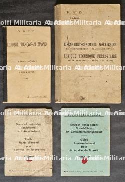 LOT DE QUATRE LEXIQUES DE LA REICHSBAHN(W.V.D ET H.V.D) À PARIS ET DE LA SNCF