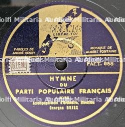 TROIS DISQUE 78 TOURS DE PERSONNALITES DE LA COLLABORATION , MARÉCHAL PÉTAIN (1856-1951), PHILIPPE HENRIOT (1889-1944), JACQUES DORIOT (1898-1945) — miniature 4