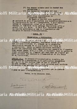 STATUT DE L’ASSOCIATION DE « LA LIGUE FRANÇAISE, MOUVEMENT SOCIAL EUROPÉEN » DE PIERRE COSTANTINI, JEAN TROUPEAU, MAURICE RAYMOND, FAIT À PARIS LE 26 DÉCEMBRE 1940. — photo 1