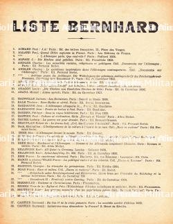 LISTE BERNHARD , PARIS, 1940