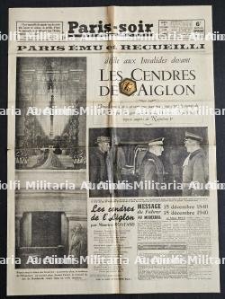 LOT SUR LE RETOUR DES CENDRES DE L’AIGLON, JOURNAL PARIS-SOIR (16-12-1940) + MÉDAILLE DE L’AIGLON