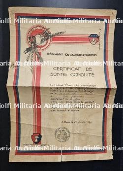 CITATION À L'ORDRE DU RÉGIMENT DES SAPEURS-POMPIERS DE PARIS , PARIS, 14-07-1942 — photo 4