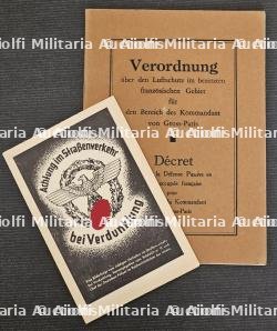 LOT DE DEUX PUBLICATIONS DE LA DEFENSE PASSIVE ALLEMANDE DANS LES TERRITOIRES FRANÇAIS OCCUPÉS
