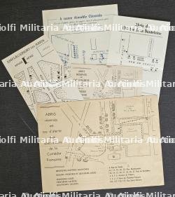 LOT DE TRACTS (X5) INDIQUANT LES ABRIS DE DÉFENSE PASSIVE DE SALLES DE SPECTACLES PARISIENNES — photo 1
