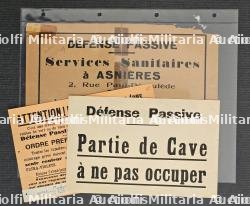 LOT DE TROIS AFFICHETTES SUR LE THÈME DE LA DÉFENSE PASSIVE — photo 1