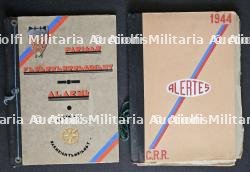 LOT DE DEUX RECUEIL POUR LES ALERTES POUR L’ANNÉE 1942 ET 1944 , CENTRE RÉGIMENTAIRE DES SAPEURS-POMPIERS DE PARIS
