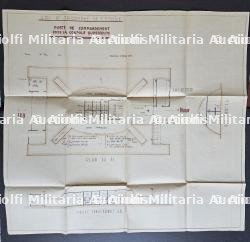 PLAN EN DOUBLE DU POSTE DE COMMANDEMENT ET D’OBSERVATION DE LA COUPOLE DE L’ARC DE TRIOMPHE DE L’ÉTOILE DES SAPEURS-POMPIERS DE PARIS — miniature 2