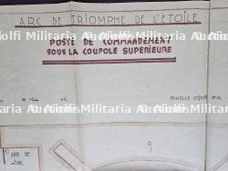 PLAN EN DOUBLE DU POSTE DE COMMANDEMENT ET D’OBSERVATION DE LA COUPOLE DE L’ARC DE TRIOMPHE DE L’ÉTOILE DES SAPEURS-POMPIERS DE PARIS — photo 3