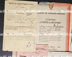 LOT DE DOCUMENTS D’UN SAPEUR-POMPIER DE PARIS ENGAGÉ VOLONTAIRE. EN 1941, CITATION À L’ORDRE DU RÉGIMENT ET CERTIFICAT DE BONNE CONDUITE ET FORMULAIRES VIERGES DIVERS — photo 3