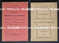 LOT DE DEUX RECUEILS RARES DE STATISTIQUE DES INCENDIES ET DES SAUVETAGES POUR LESQUELS LE RÉGIMENT DES SAPEURS-POMPIERS A ÉTÉ APPELÉ A PARIS ET DANS LE DÉPARTEMENT DE LA SEINE, ANNÉES 1942 ET 1944 — photo 1