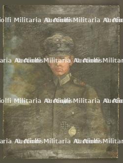 Huile sur toile d'un sous-officier pilote bavarois. Oil painting on canvas of a Bavarian pilot NCO. — photo 1
