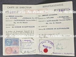 CARTE PROFESSIONNELLE DES JOURNALISTES DE PROVINCE D’ALEXANDRE BERNARD, DIRECTEUR DU ,COURRIER DE SAINT-NAZAIRE — miniature 3