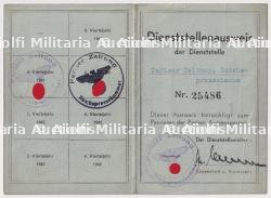 LAISSEZ-PASSER PROFESSIONNEL (DIENSTELLENAUSWEIS) D’ALBERT LEHRMANN, DIRECTEUR ADJOINT DES VENTES DU ,PARISER ZEITUNG »(REICHSPRESSKAMMER 1941)