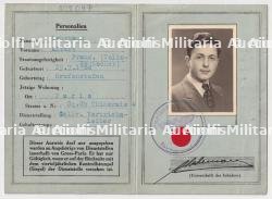 LAISSEZ-PASSER PROFESSIONNEL (DIENSTELLENAUSWEIS) D’ALBERT LEHRMANN, DIRECTEUR ADJOINT DES VENTES DU ,PARISER ZEITUNG »(REICHSPRESSKAMMER 1941) — miniature 2