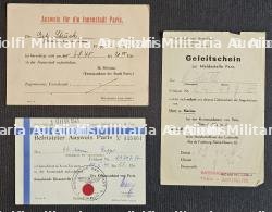 LOT DE LAISSEZ-PASSER TEMPORAIRES (X2) POUR UN SOLDAT DE LA SCHUPO (SCHUTZPOLIZEI) ET UN SOLDAT DE LA SS