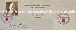 LAISSEZ-PASSER , AUSWEIS D’UN PHOTOGRAPHE DE PRESSE AVEC BRASSARD NUMÉROTÉ CORRESPONDANT — miniature 2