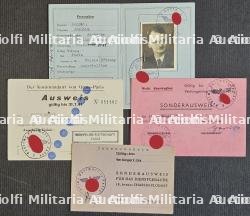 RARE LOT DE DOCUMENTS DE JOACHIM BERNDT EMPLOYÉ DE L’AMBASSADE D’ALLEMAGNE À PARIS (NOMBREUX LAISSEZ-PASSER (X5) + PHOTO) — miniature 2
