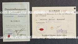 LOT DE LAISSEZ-PASSER (X2) DE L’ÉTAT-MAJOR DE COMMANDEMENT DU MILITÄRBEFEHLSHABER IN FRANKREICH DE L’HÔTEL MAJESTIC À PARIS. — photo 1