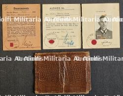 LAISSEZ-PASSER , AUSWEIS (X2) D’UN OBERSTLEUTNANT DES TRANSPORT SICHERUNGS REGIMENT PARIS. 1944