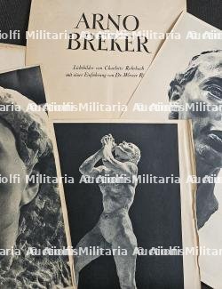 LOT ARNO BREKER(1900-1991). PORTFOLIO DE REPRODUCTIONS D’ŒUVRES DU SCULPTEUR, CARTES, REPRODUCTIONS DE DESSINS NUMÉROTÉES OU SIGNÉES ET FAIRE-PART DE DÉCÈS — miniature 6