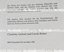 LOT ARNO BREKER(1900-1991). PORTFOLIO DE REPRODUCTIONS D’ŒUVRES DU SCULPTEUR, CARTES, REPRODUCTIONS DE DESSINS NUMÉROTÉES OU SIGNÉES ET FAIRE-PART DE DÉCÈS — miniature 10