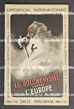 PLAQUETTE DE L’EXPOSITION DE PROPAGANDE ,LE BOLCHÉVISME CONTRE L’EUROPE