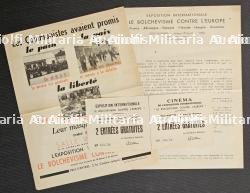 LOT DE DOCUMENTS SUR L’EXPOSITION DE PROPAGANDE ,LE BOLCHÉVISME CONTRE L’EUROPE