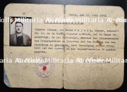 LAISSEZ-PASSER , BESCHEINIGUNG SD (SECTION IV) POUR LA RUE DES SAUSSAIES. 1942 — photo 1